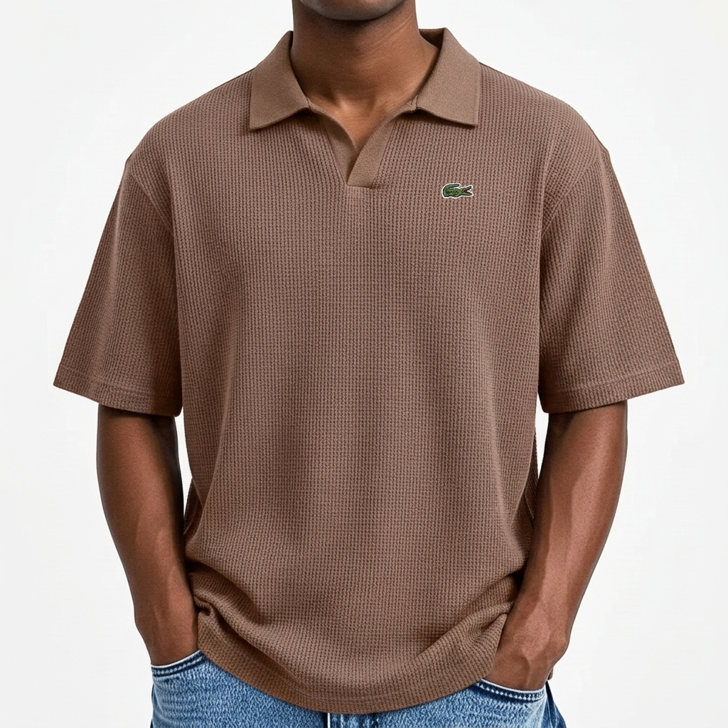 BESTSELLER🔥 Men’s Waffle Polo Shirt – Breathable Texture, Clean Minimal Look