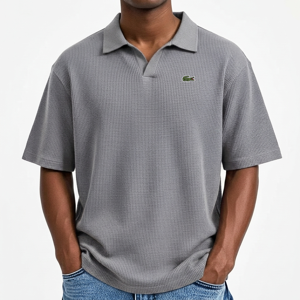 BESTSELLER🔥 Men’s Waffle Polo Shirt – Breathable Texture, Clean Minimal Look