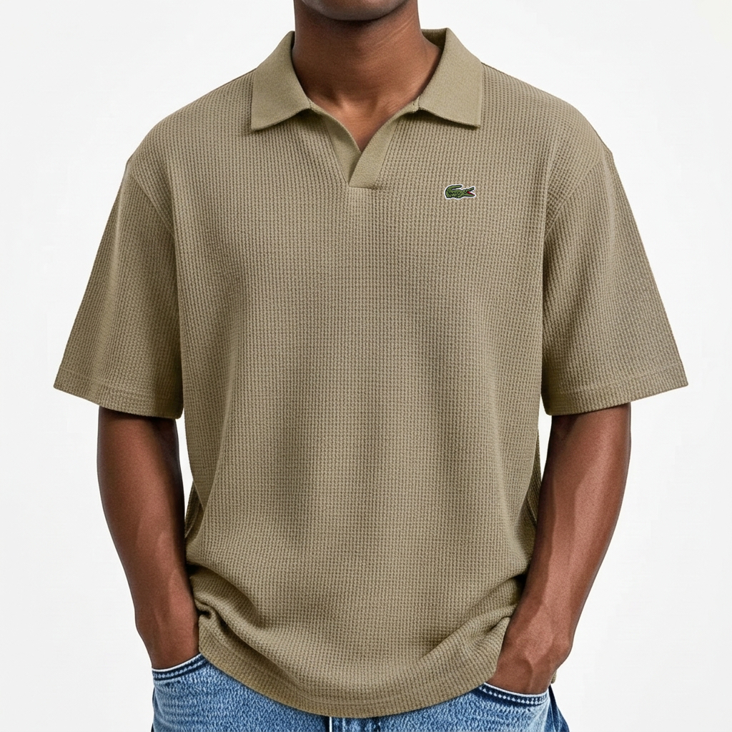 BESTSELLER🔥 Men’s Waffle Polo Shirt – Breathable Texture, Clean Minimal Look