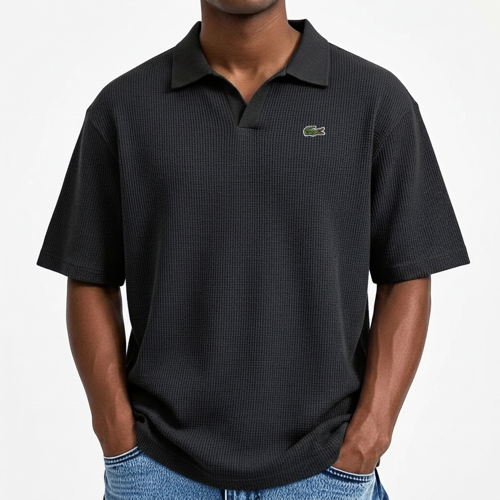 BESTSELLER🔥 Men’s Waffle Polo Shirt – Breathable Texture, Clean Minimal Look
