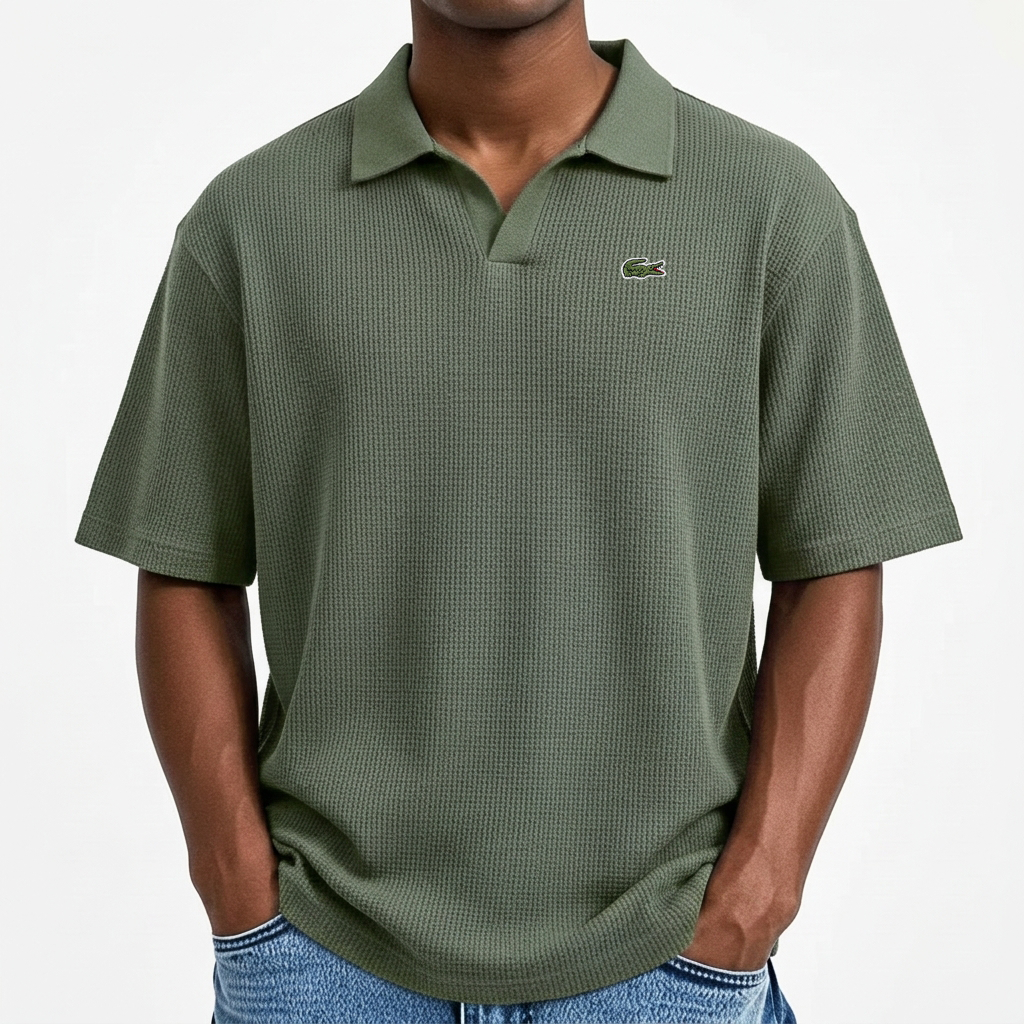 BESTSELLER🔥 Men’s Waffle Polo Shirt – Breathable Texture, Clean Minimal Look