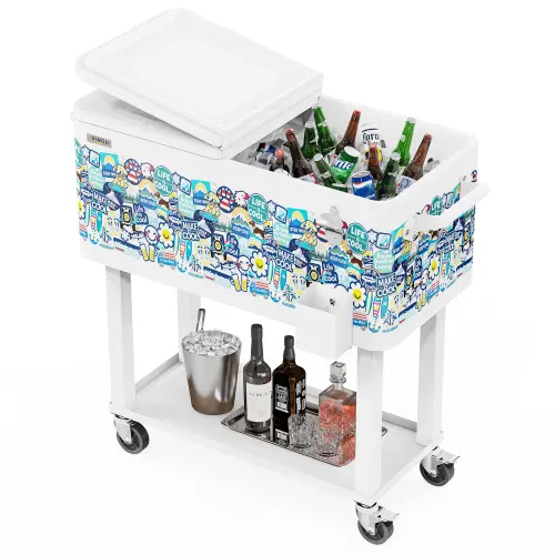 Rolling Patio Party Cooler Cart