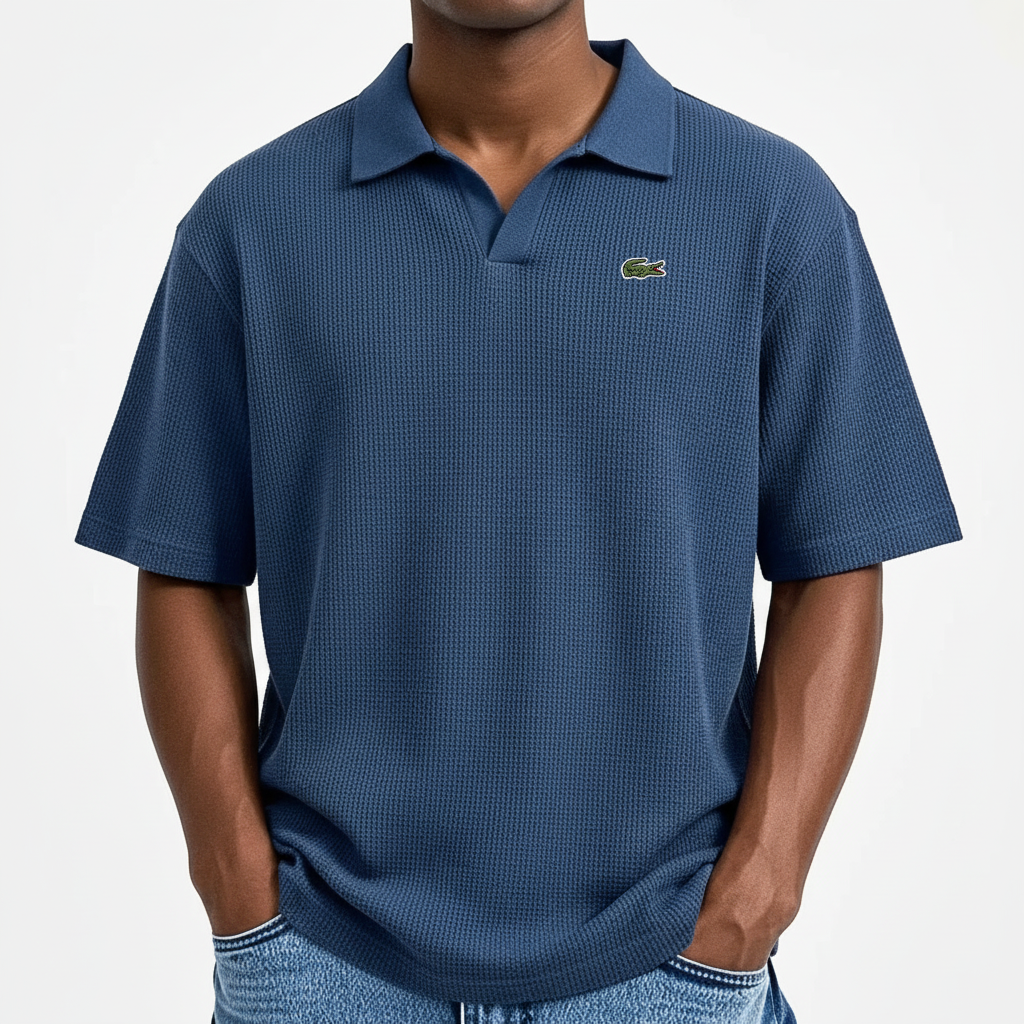 BESTSELLER🔥 Men’s Waffle Polo Shirt – Breathable Texture, Clean Minimal Look