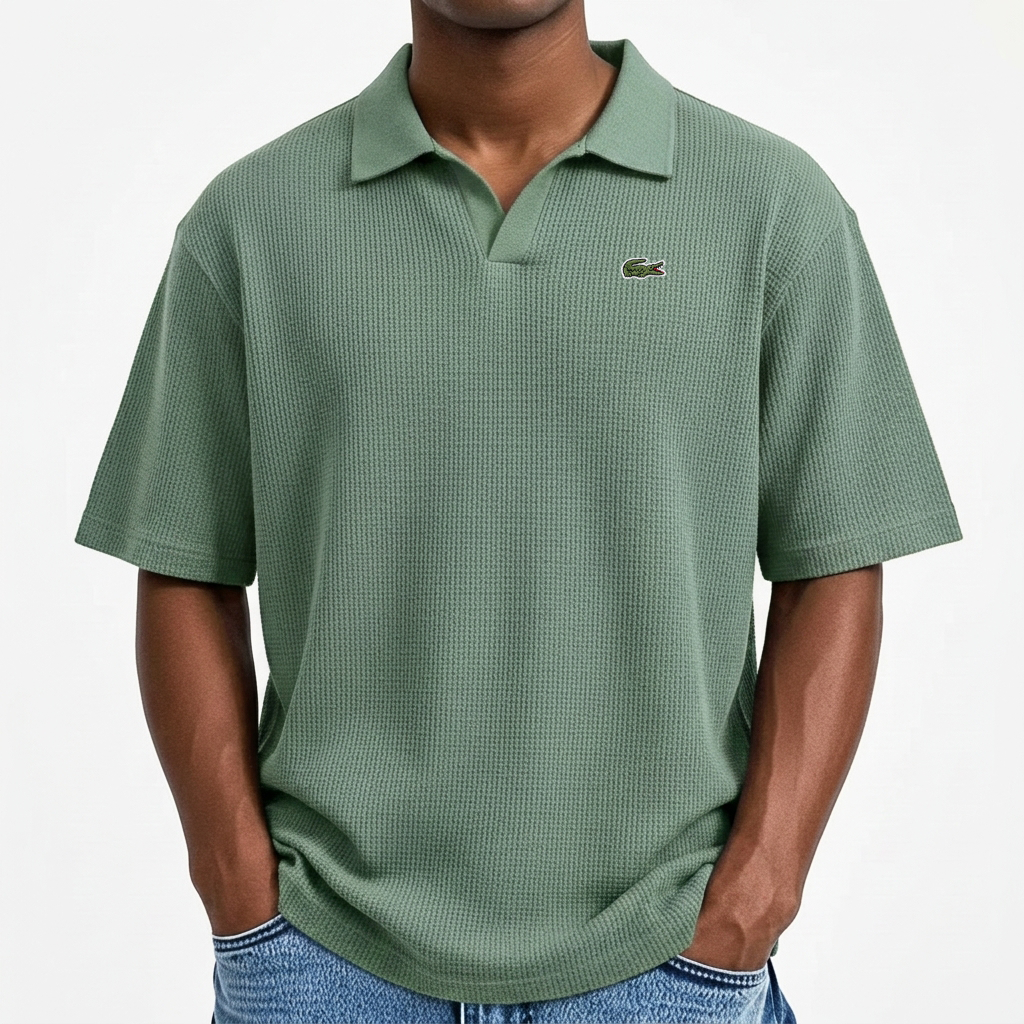 BESTSELLER🔥 Men’s Waffle Polo Shirt – Breathable Texture, Clean Minimal Look