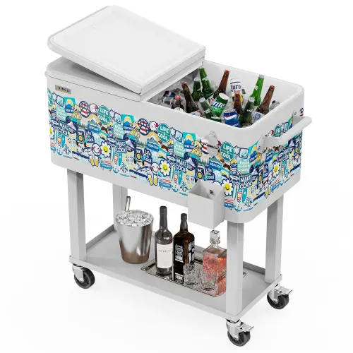 Rolling Patio Party Cooler Cart