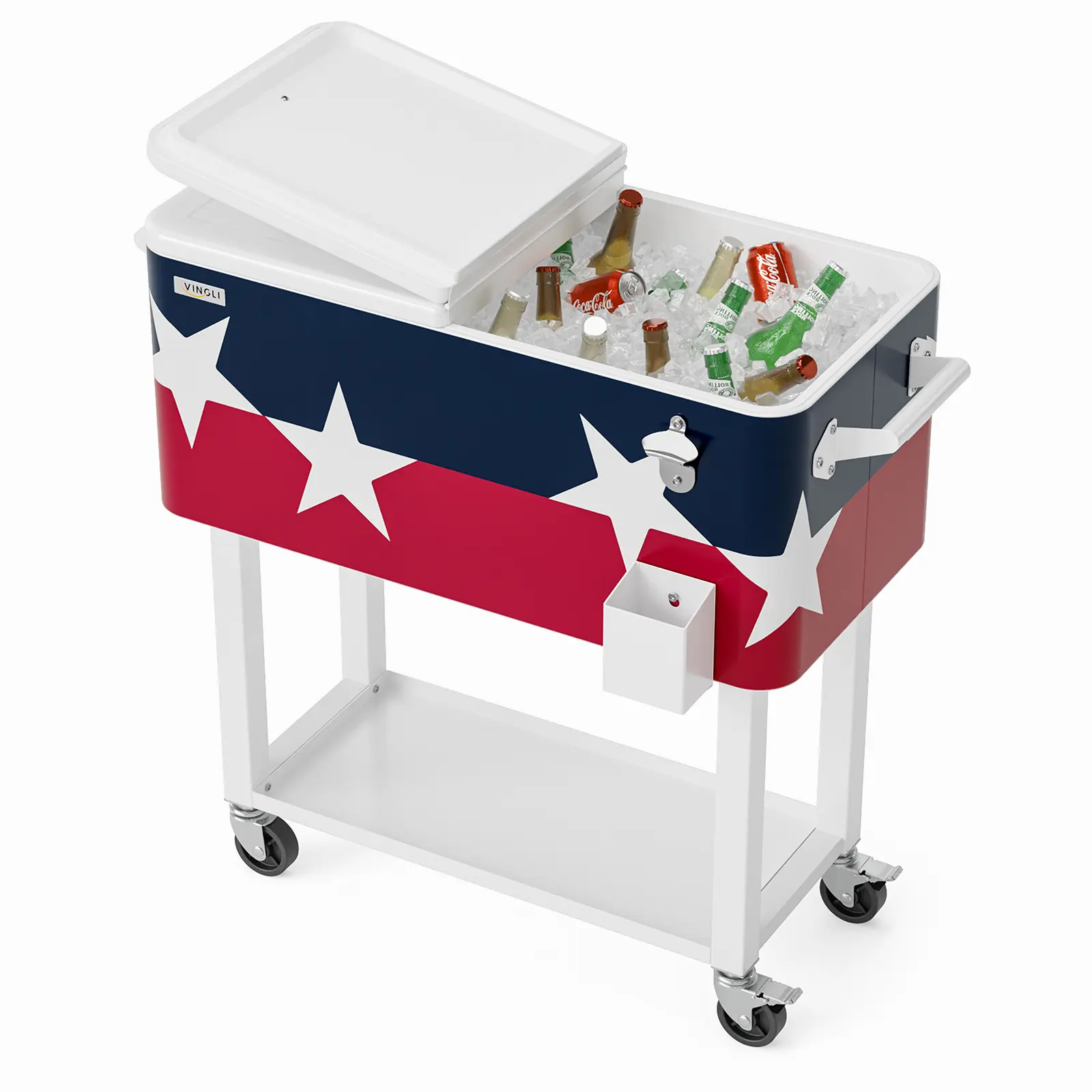 Rolling Patio Party Cooler Cart