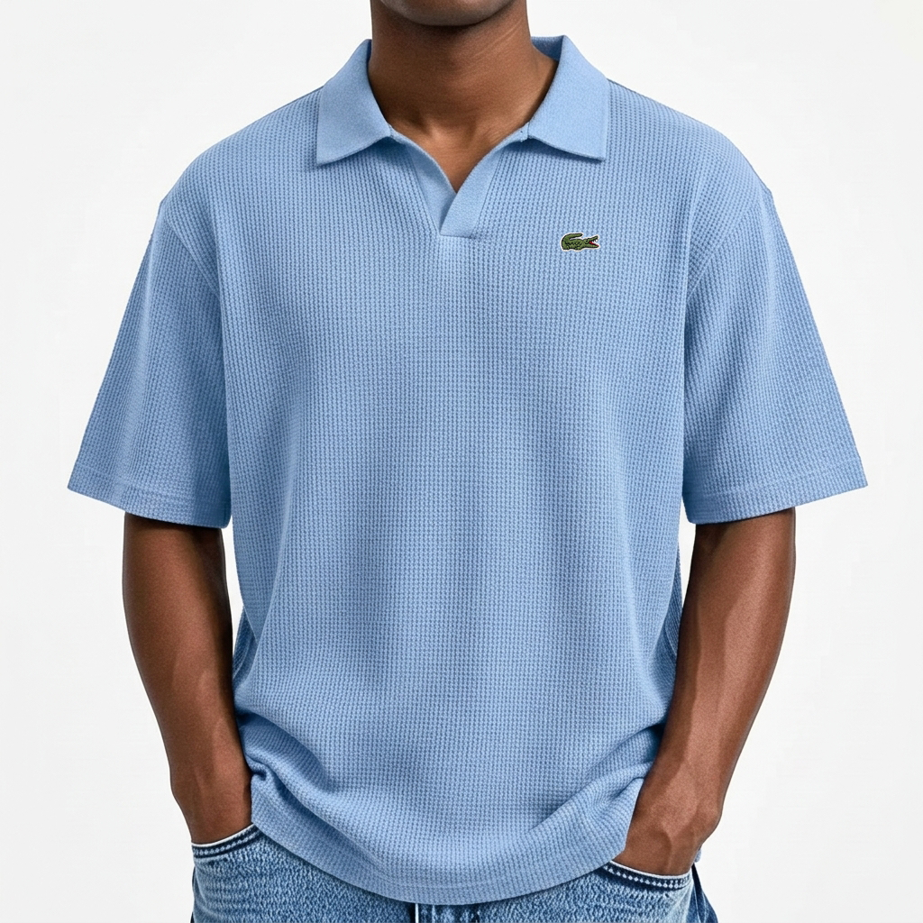 BESTSELLER🔥 Men’s Waffle Polo Shirt – Breathable Texture, Clean Minimal Look