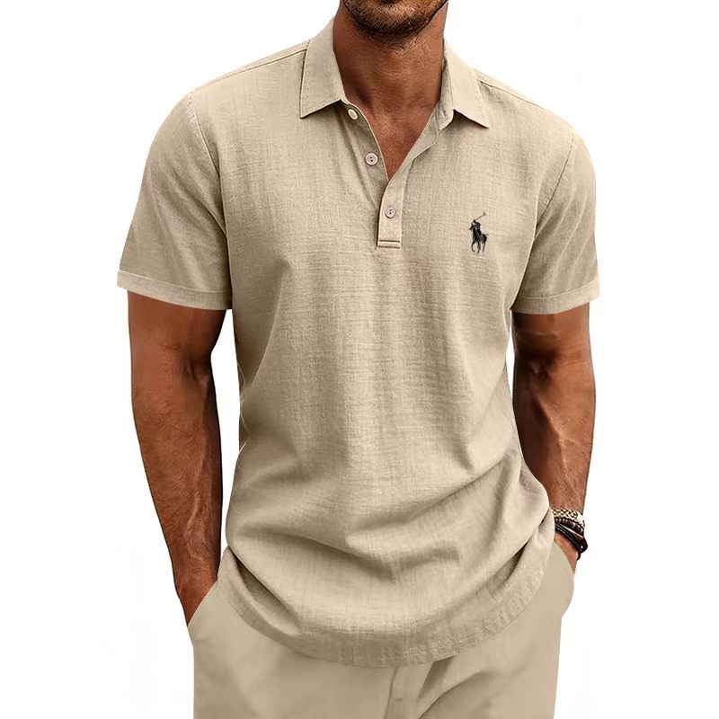 BreezeLuxe Linen Polo