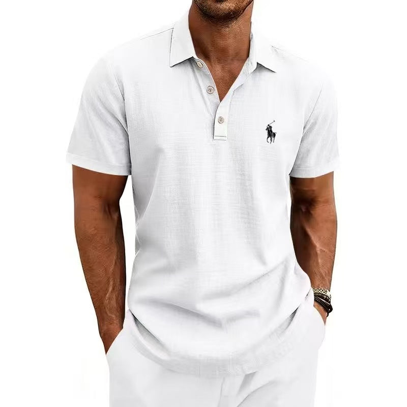 BreezeLuxe Linen Polo