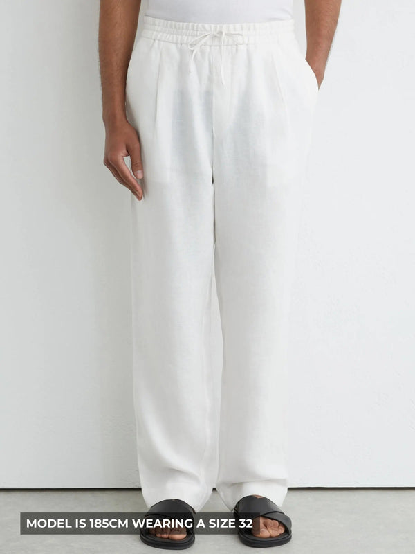 Linen Relaxed Drawstring Trousers